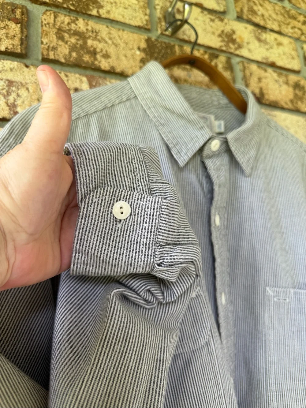 Men’s Vintage Polo Ralph Lauren Hickory Stripe Shirt Size XL Excellent Condition